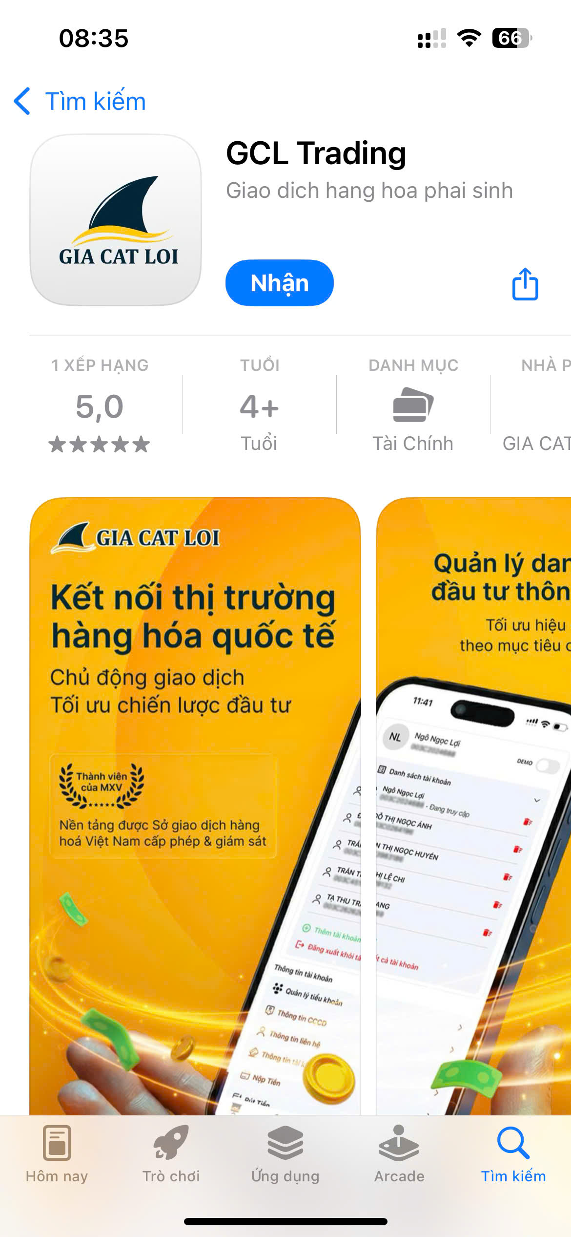 Ứng dụng giao dịch hàng hóa phái sinh GCL Trading - Ra mắt 12/2025